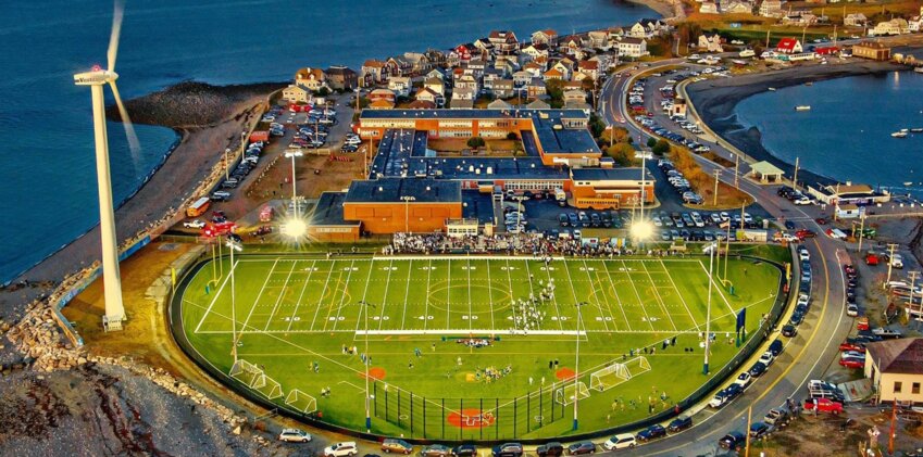 In Hull, Mass., Gales Associates provided design, permitting, bid and construction phase services for the renovation of the Hull High School athletic field. The field abuts the ocean.