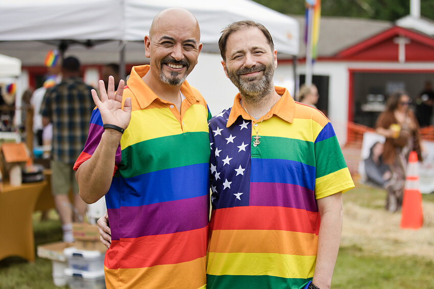 Pride Fest organizers Jessie and Keith Dias, pose for a photo during their busy day.