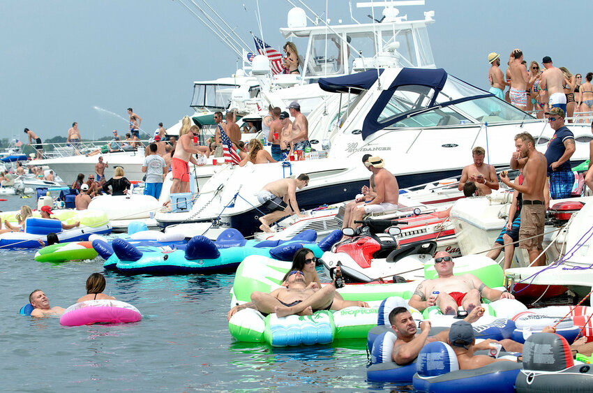The social media-drive &ldquo;Aquapalooza&rdquo; event at Potters Cove, Prudence Island, is not only a headache for local police but for the R.I. Department of Environmental Management, which manages nearby shellfish grounds.