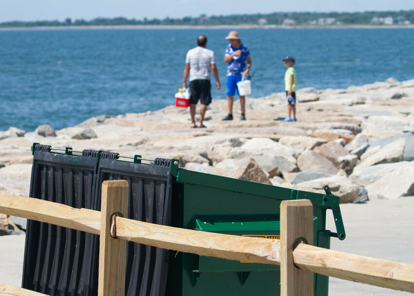 The new two-yard dumpster was placed recently at the behest of the harbor commission.