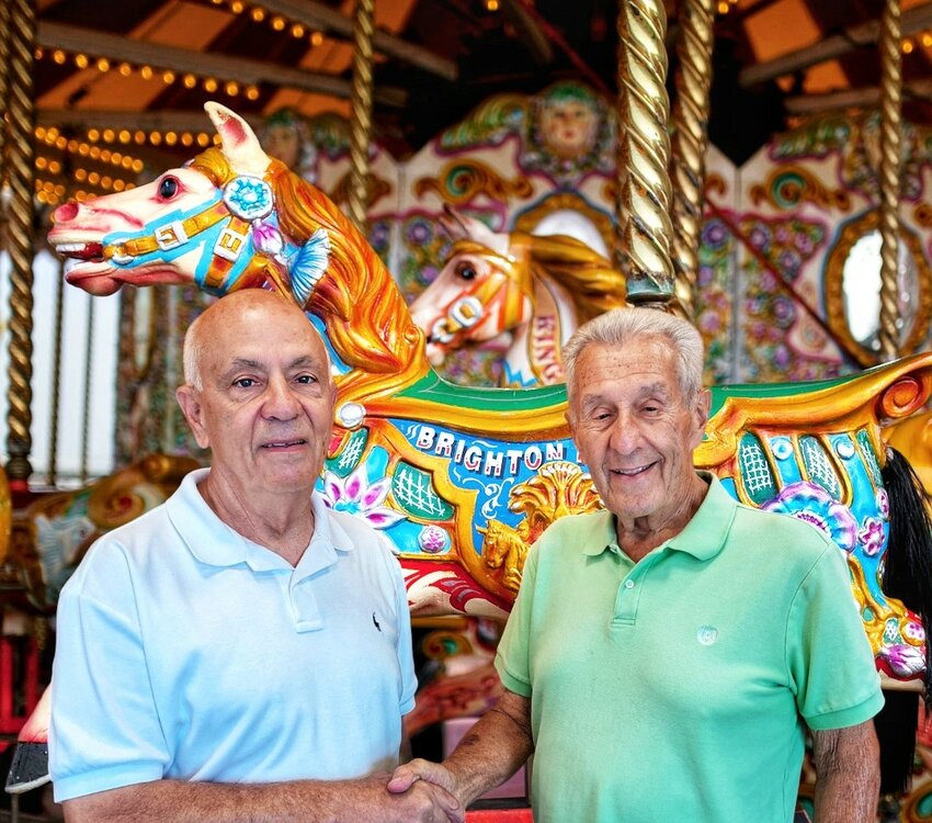 Rockwell Amusements owner Harold Fera (left) and longtime Bristol Fourth of July Committee and Carnival Subcommittee chairman Ed Correia have a passion for carnivals, especially here in Bristol.