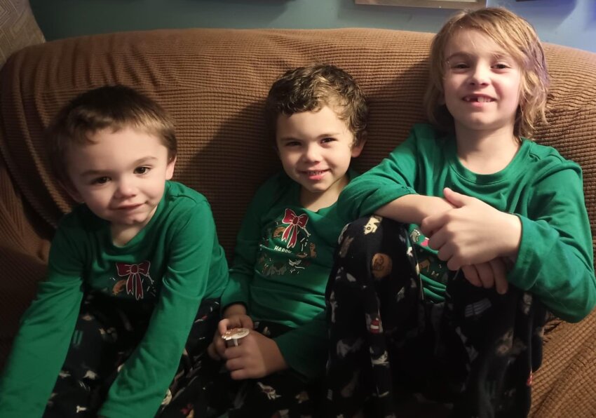 Zachary Lachapelle (left), 3, pictured with his brothers, Teddy and Mason, is currently going through treatment at Hasbro Children&rsquo;s Hospital after being diagnosed with B Cell Acute Lymphoblastic Leukemia in mid-July.