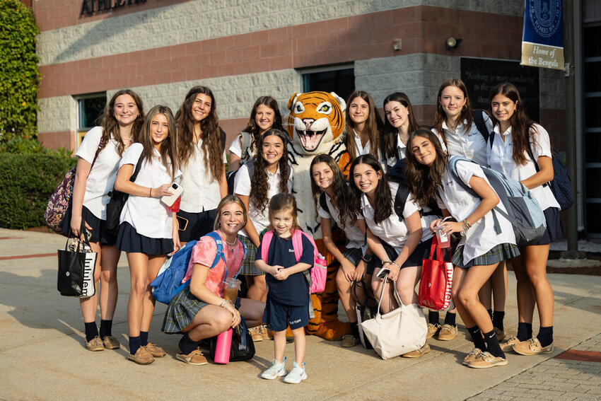 Students ranging from all grade levels gathered on the first day of the 2024-25 term at St. Mary Academy-Bay View, opening the 150th year at the all-female school in East Providence.