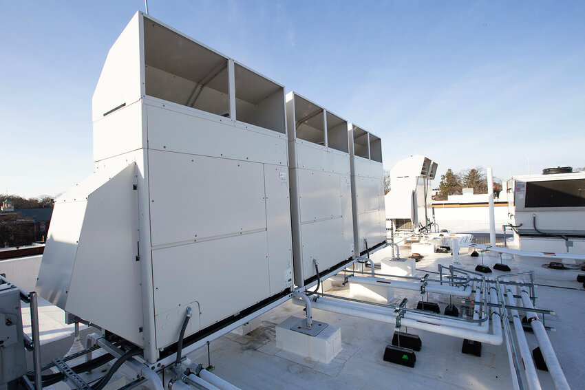 The roof of the Sternlicht Commons building at Brown University is white to prevent &lsquo;heat islands&rsquo; from forming.