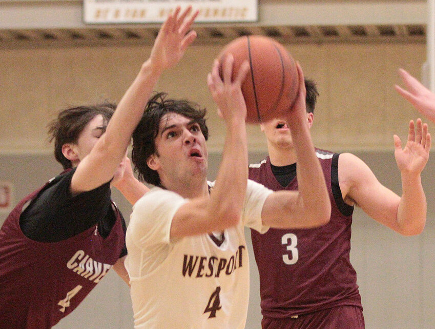 Owen Boudria netted a season high 42 points as the Westport basketball team downed Bishop Stang 85-77 in a non-league home game on Tuesday night. The win impoved the Wildcats record to 8-5.&nbsp;