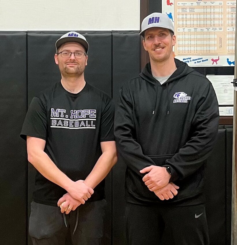 The new Mt. Hope High School baseball staff includes head coach Josh Hunt (left) and assistant Louis Costa.
