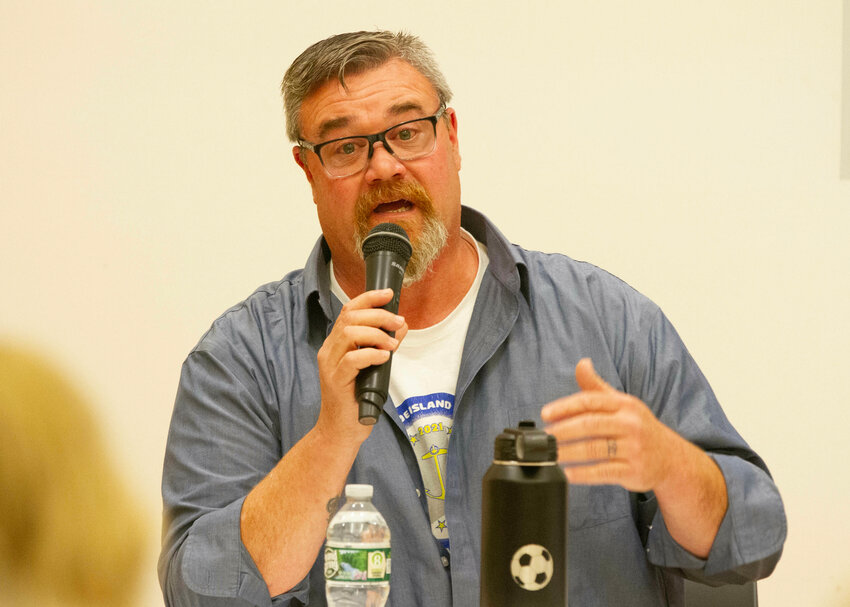 Tiverton Town Council member Craig Committo introduced the resolution opposing House and Senate bills to enact an assault weapons ban in Rhode Island.