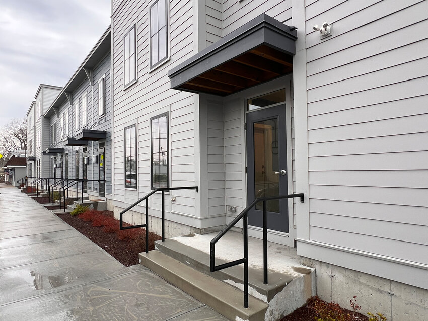 The &quot;Residences at Riverside Square&quot; as seen this week.