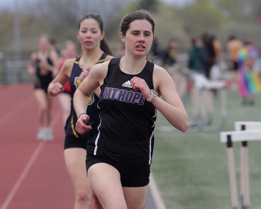 Jessica Deal bettered her own Mt. Hope High School girls' outdoor track 1,500-meter record with her second-place performance in the event during the 2025 Class B Championships last weekend.