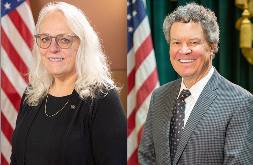 Rep. June Speakman and Sen. Walter Felag