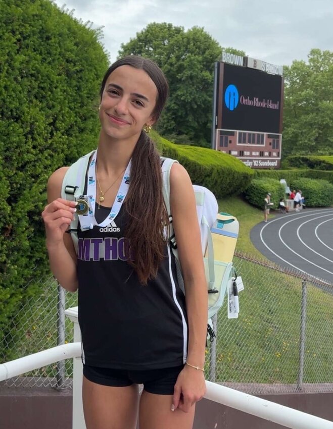 Thea Jackson returned from injury to win two events, the high jump and long jump, at the 2025 girls' state outdoor track and field meet Saturday and Sunday, June 7 and 8, at Brown Stadium.