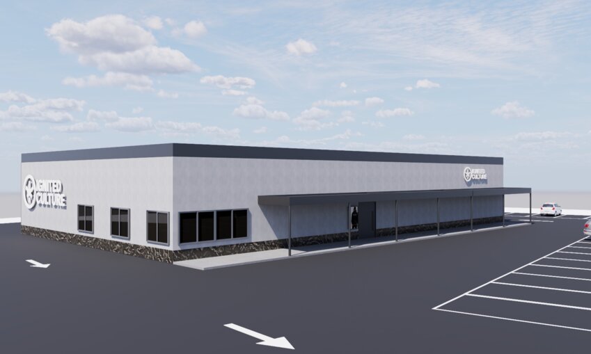 Proposed rendering of the cannabis dispensary that would be built on William S. Canning Boulevard in Tiverton.
