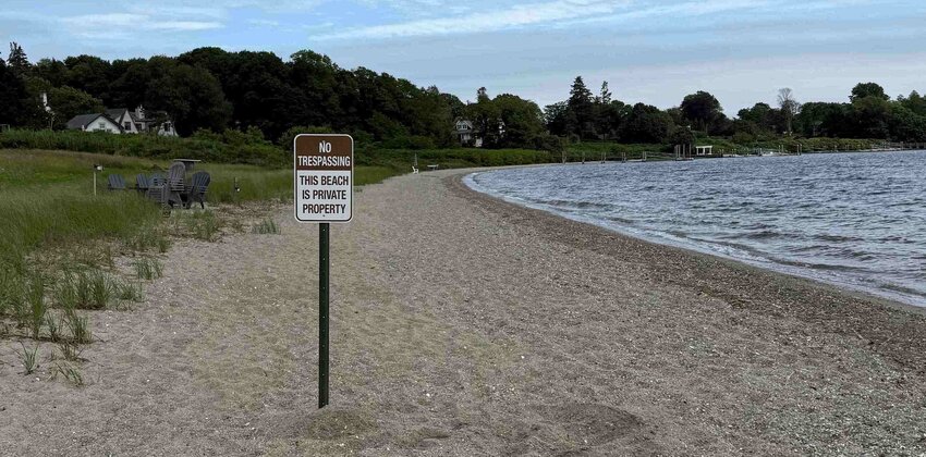 People walking along Barrington Beach encountered the sign near the eastern edge of the parking lot.