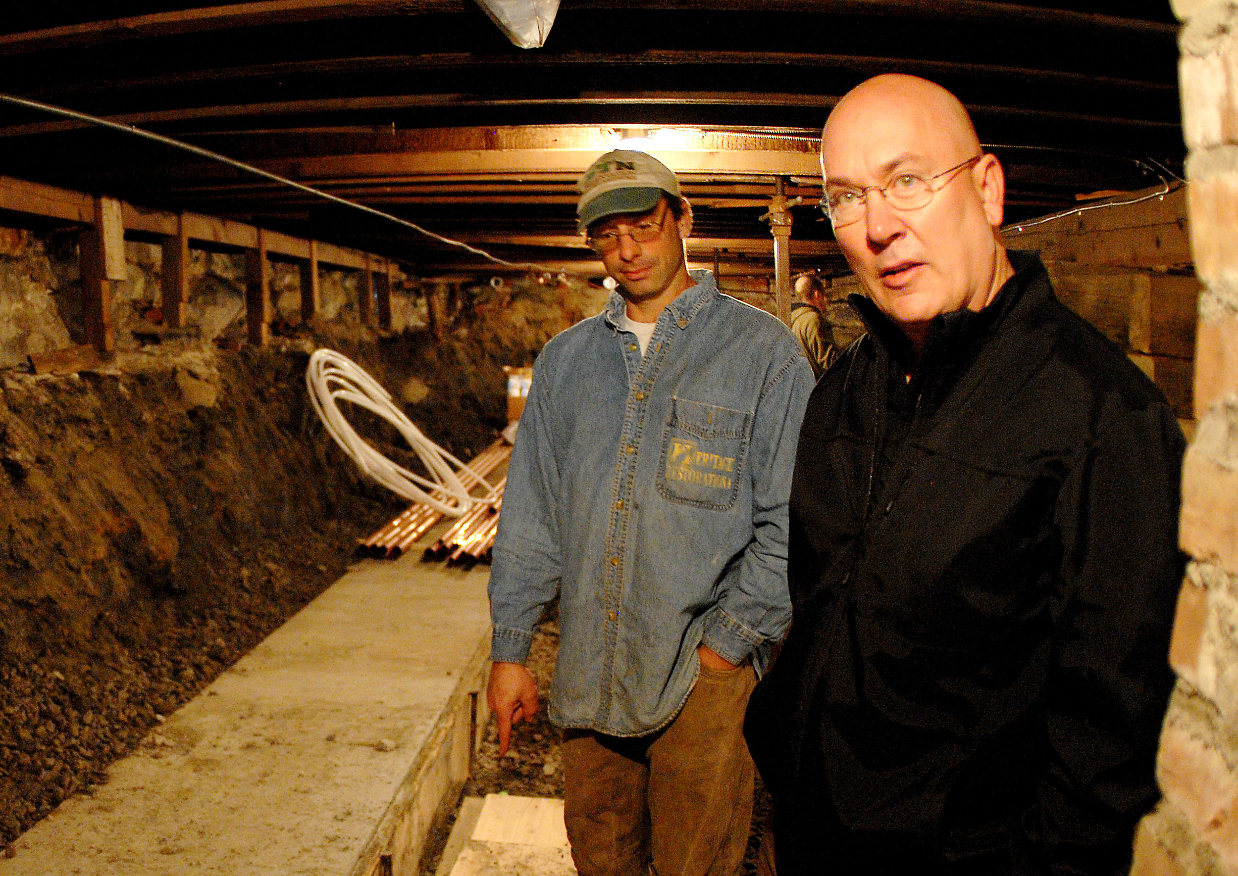 Daniel Randall, former pastor of First Congregational Church in Bristol, shows members of the media around the basement of the church when it was under construction in October, 2011. Randall was found dead at his home in Maine Thursday, after reportedly killing his 27-year-old daughter and himself.