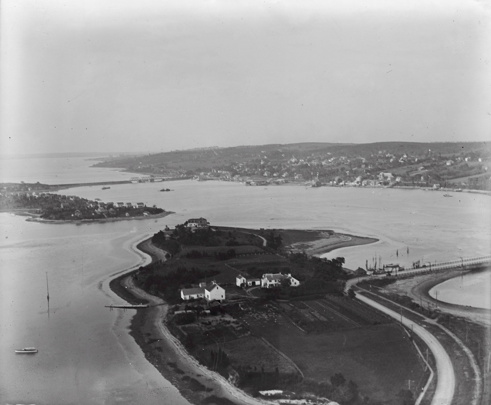 This aerial photo of the Island Park amusement park, dated from about 1927, is from Jim Garman’s collection.You can see the dance hall at left, along with the rollercoster, midway, merry-go-round and other structures.