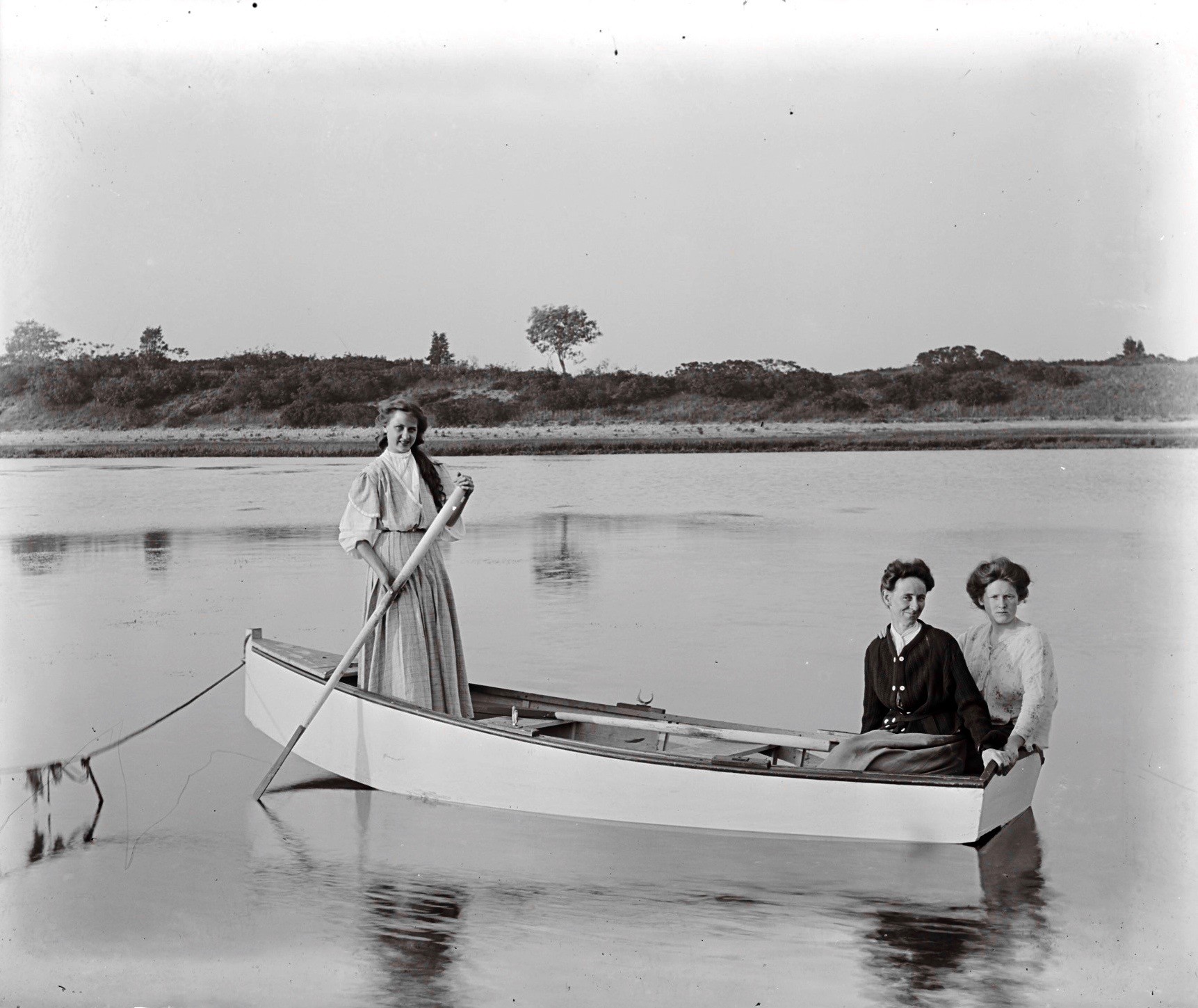 Ladies enjoy the waters off the Island Park amusement park in this photo dated from around 1900. This picture is from the John T. Pierce, Sr., Collection at the Portsmouth Free Public Library.