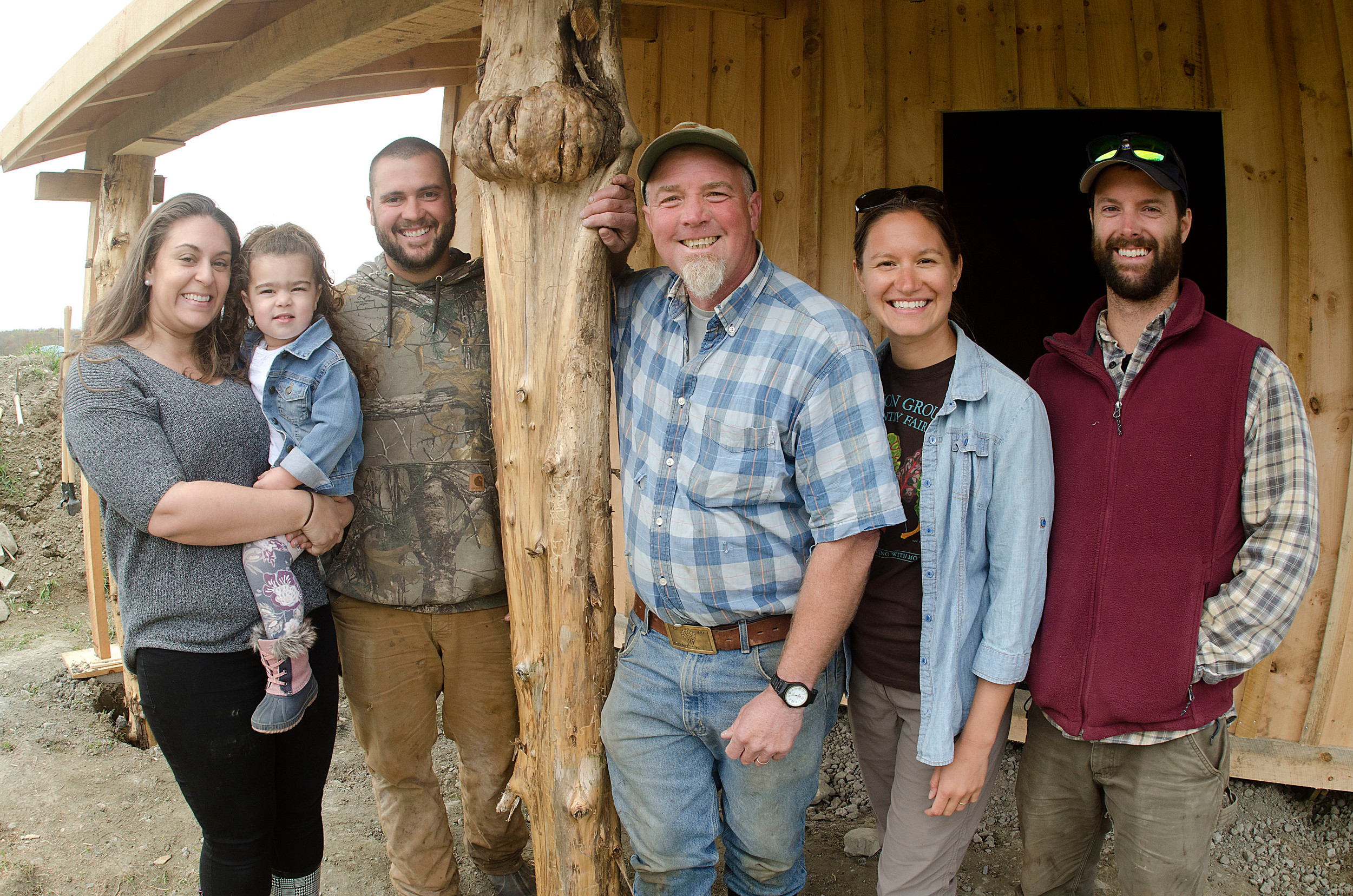 Some members of the Cloverbud Ranch “dream team”: Felicia DaSilva, her daughter Sienna, 3, Joshua DaSilva, Martin Beck and Amy and Andrew Smith (from left).