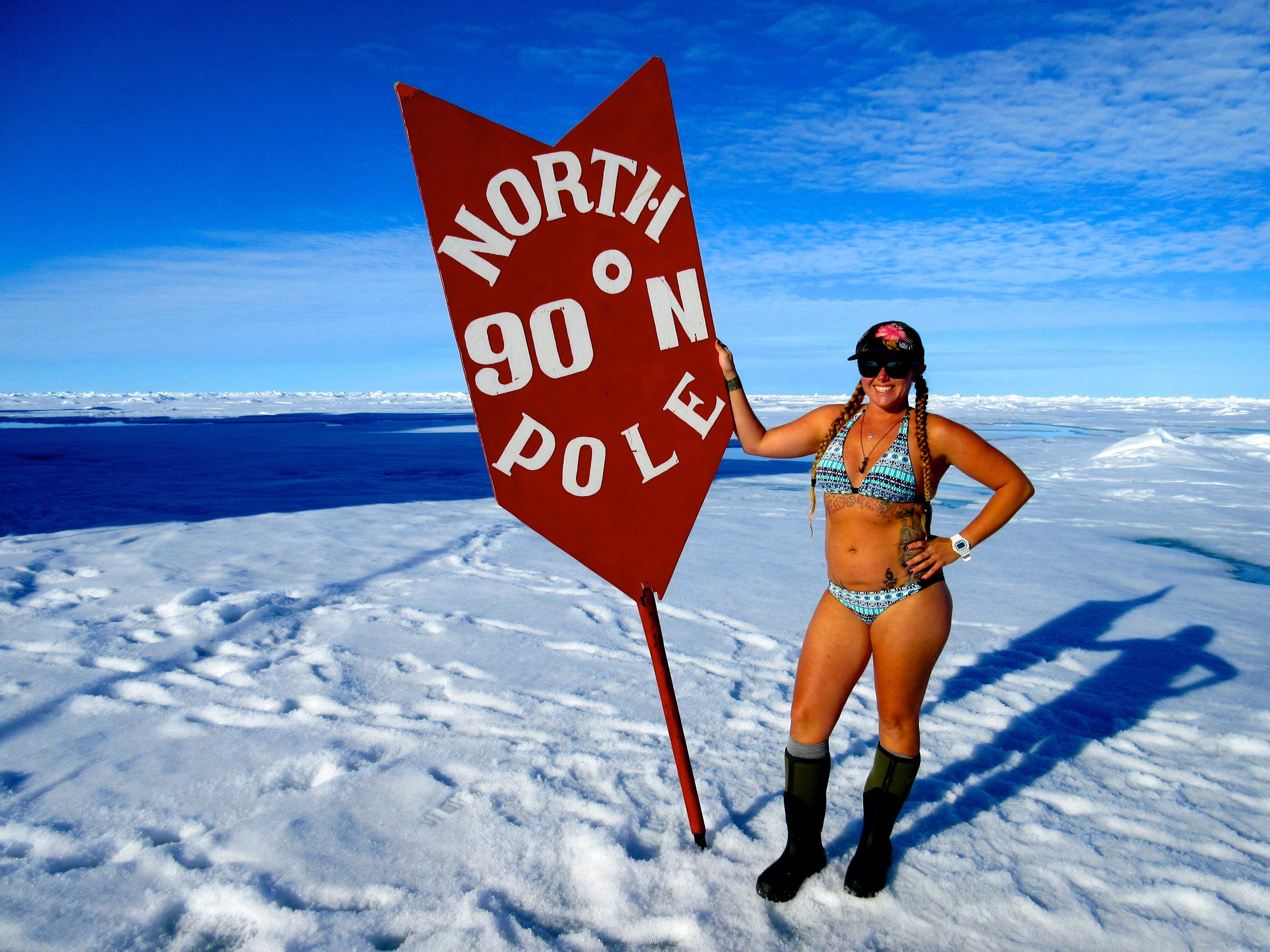 Posing in a bikini at the North Pole in 2016 was no big deal for Breezy Grenier of Portsmouth, who scuba dives year round in New England and is used to cold weather.