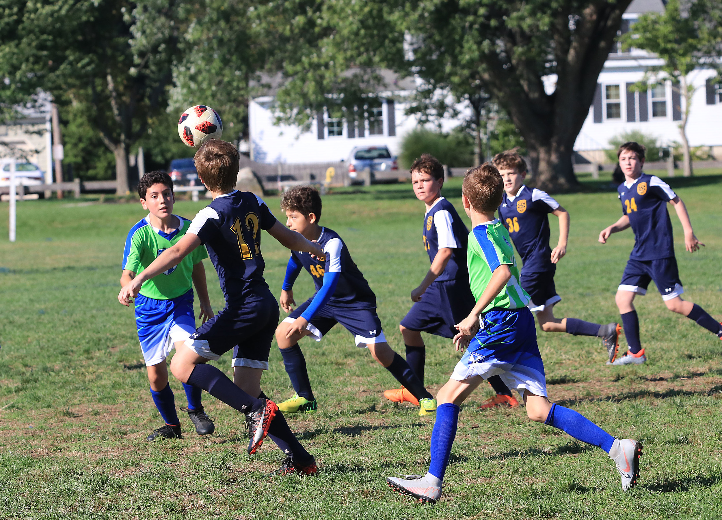 Soccer teams play a game on Chianese Field a few years ago.