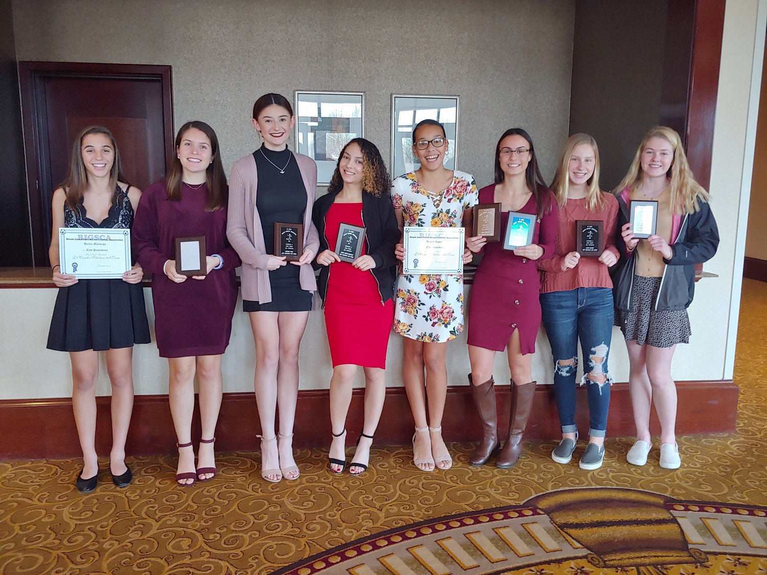 Members of the EPHS girls' soccer team recently received their awards for their performances during the 2019 fall season.