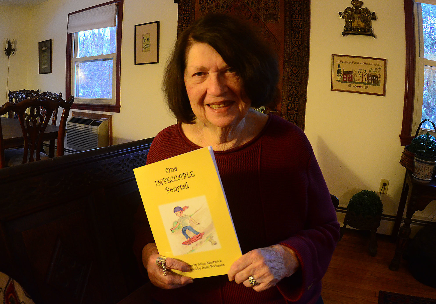 Longtime Barrington resident Relly Weltman enjoyed the opportunity of working with her daughter on the children's book "One IMPECCABLE Ponytail" but at times found the work a bit challenging.