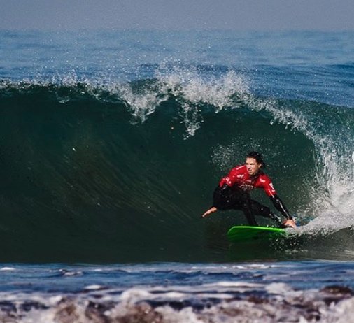 Colin Cook competes at the recent World Adaptive Surfing Championships in California.