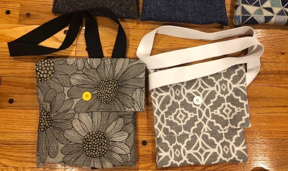 Lizzie Bahena has been making totes, wristlets and these cross-body purses for The Confetti Kids fund-raiser.