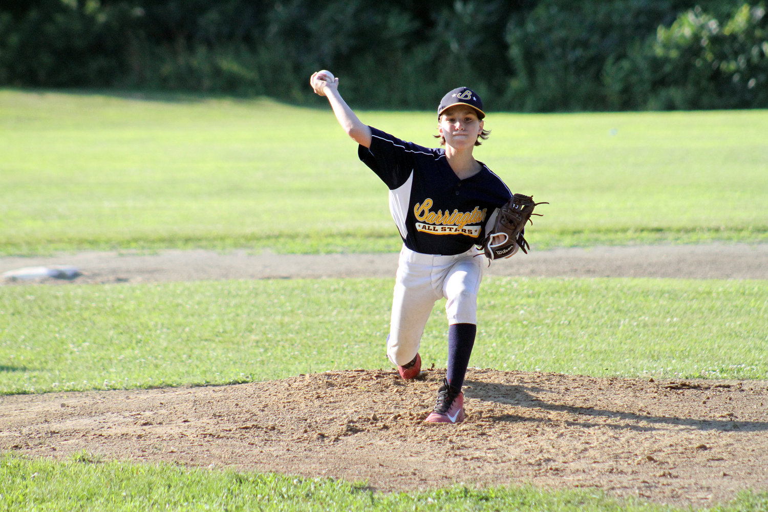 Gabe Tanous delivers a strike for the Barrington Little League Juniors Division All-Star team.