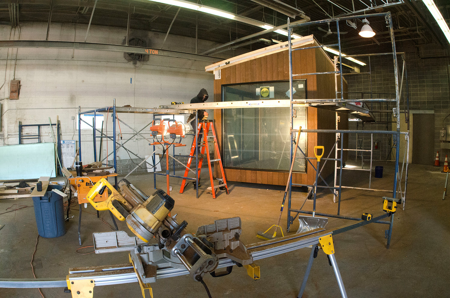 Work is underway on one of the ADDASPACE living/working units inside the company's Bristol facility.