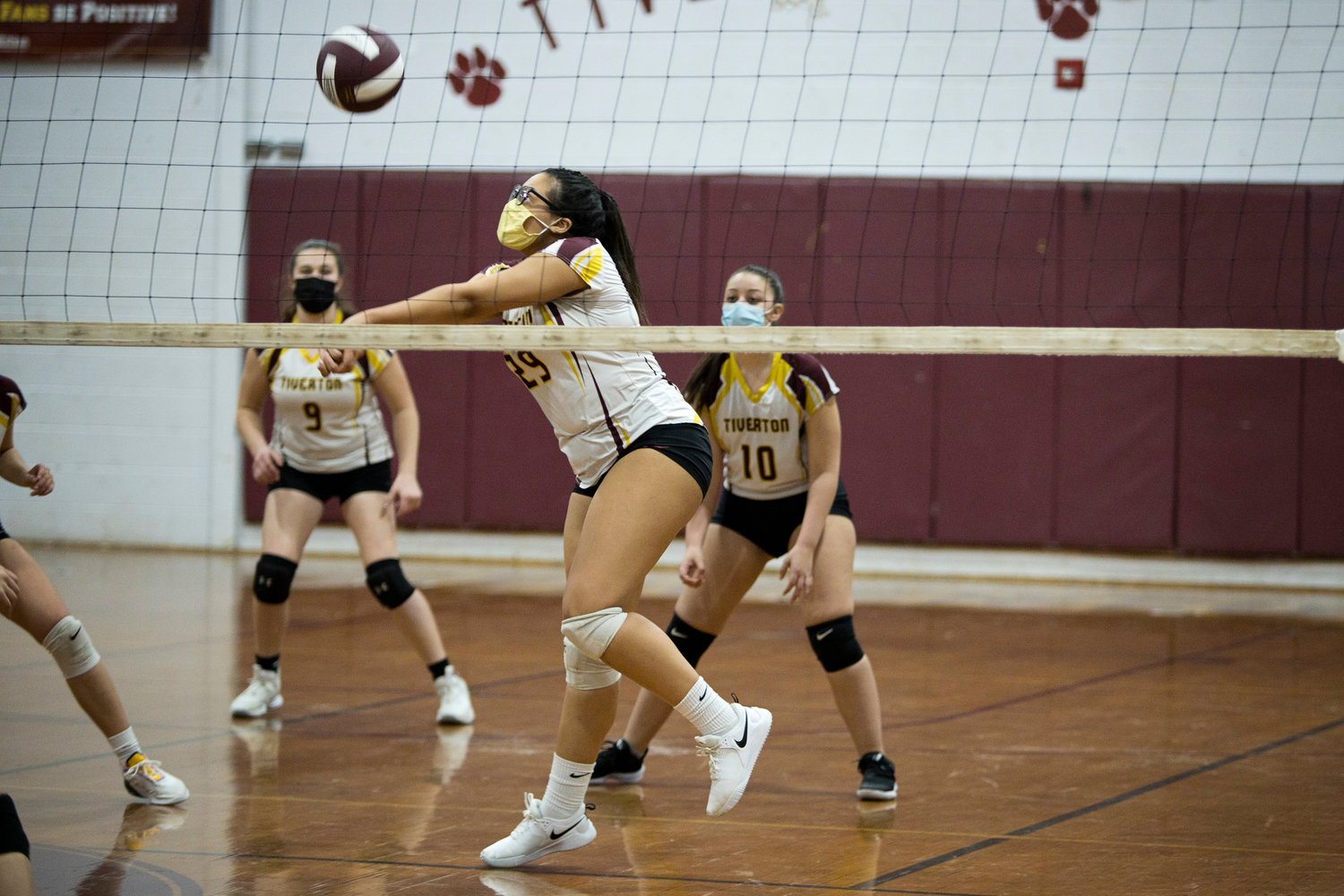 Olivia Miranda bumps the ball to a teammate during Friday against Times Two Academy.