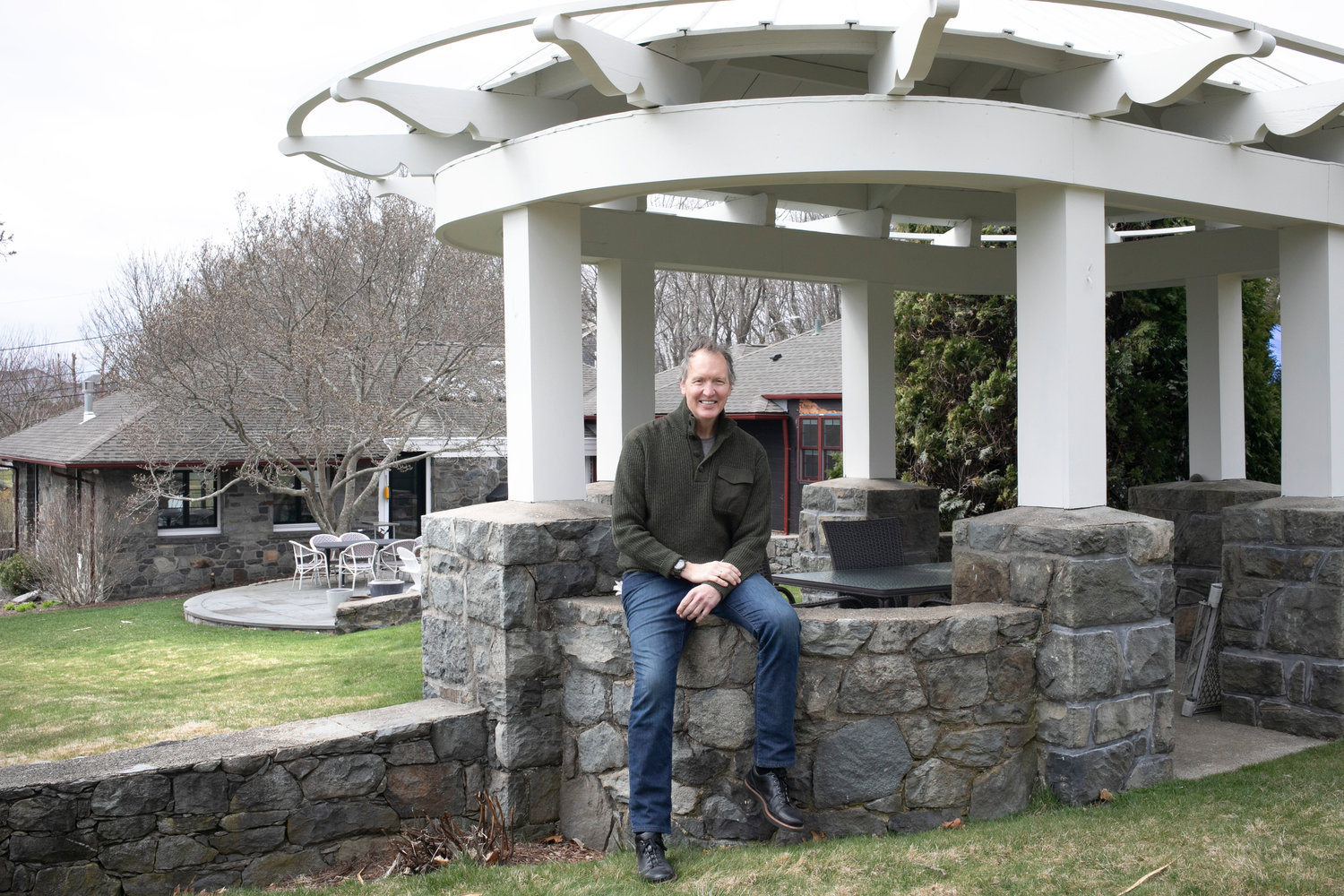Chris Iseleib and his wife, Ann Marie, moved from the Washington, D.C. area to Barrington, buying a million-dollar house that they saw only on Zoom. Located off Nayatt Road and close to the water, it is more than 100 years old and comes with a unique stone gazebo.
