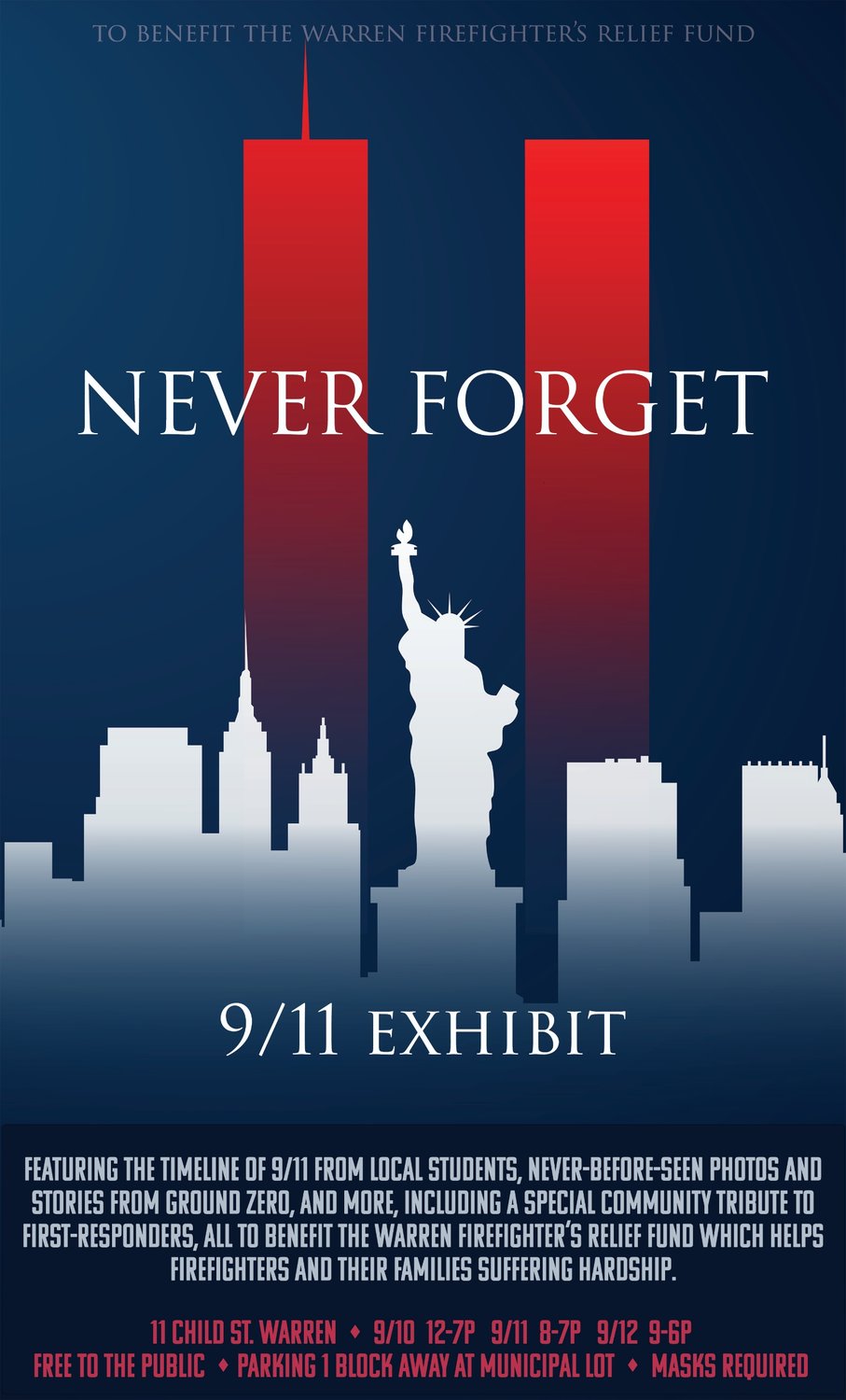The commemorative 9/11 event will be held from Sept. 10-12 at 11 Child Street in Warren.