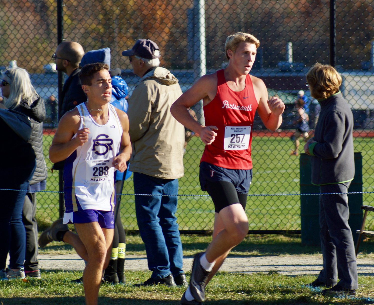 Portsmouth High’s Jeff Brady improved his personal best by nearly 30 seconds as he ran the 5K course in a time of 16:53.