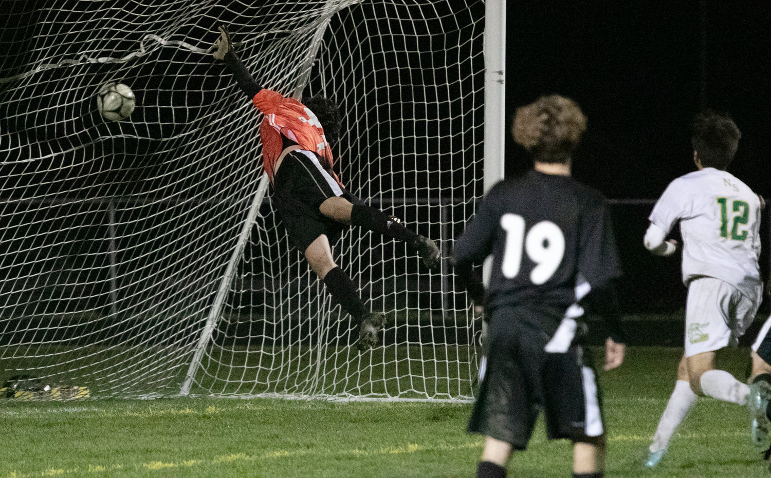 Midfielder Holden Tousignant kicked a beautiful shot over the wall and into the top right corner of the goal by a diving Terceiro to give North Smithfield a, 2-1, lead. 
“I think Matt couldn’t see from behind the wall,” said Coach Couto. “The ball also had some movement on it. He had a good read, then it started to bend and tail the other way. To win a game like this, that’s what you need. It comes down to a free kick and they score with 15 minutes left. It’s tough to come back from.”