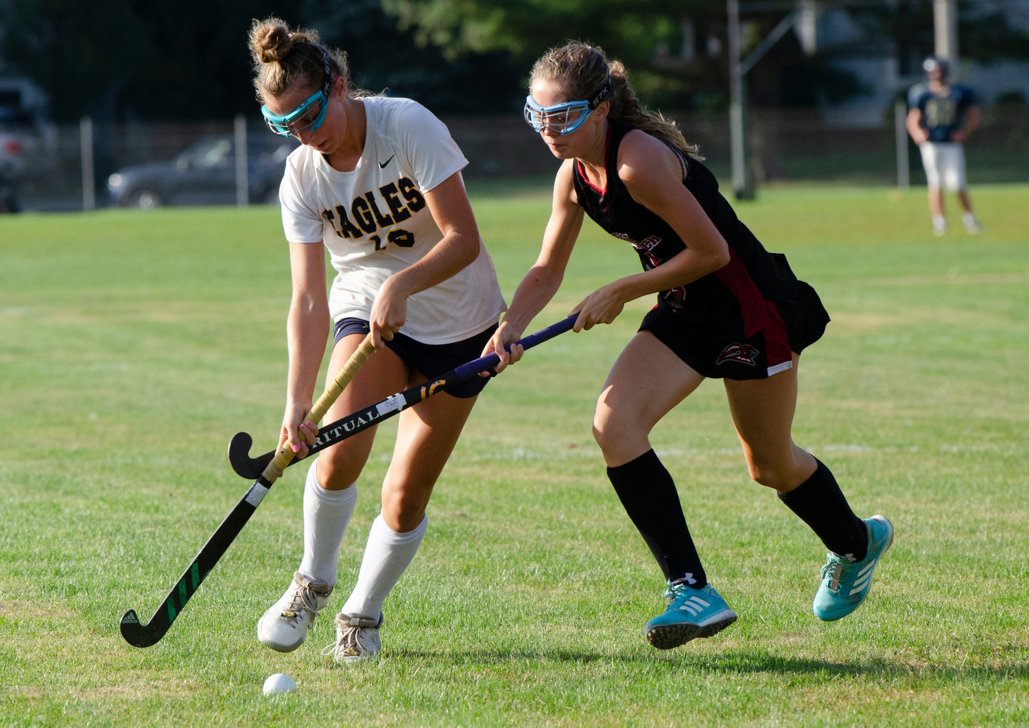 The Barrington High School field hockey team plays its home games on the field that runs along the edge of County Road. A new fields report is proposing eight acres of the BHS athletic fields be covered in artificial turf.