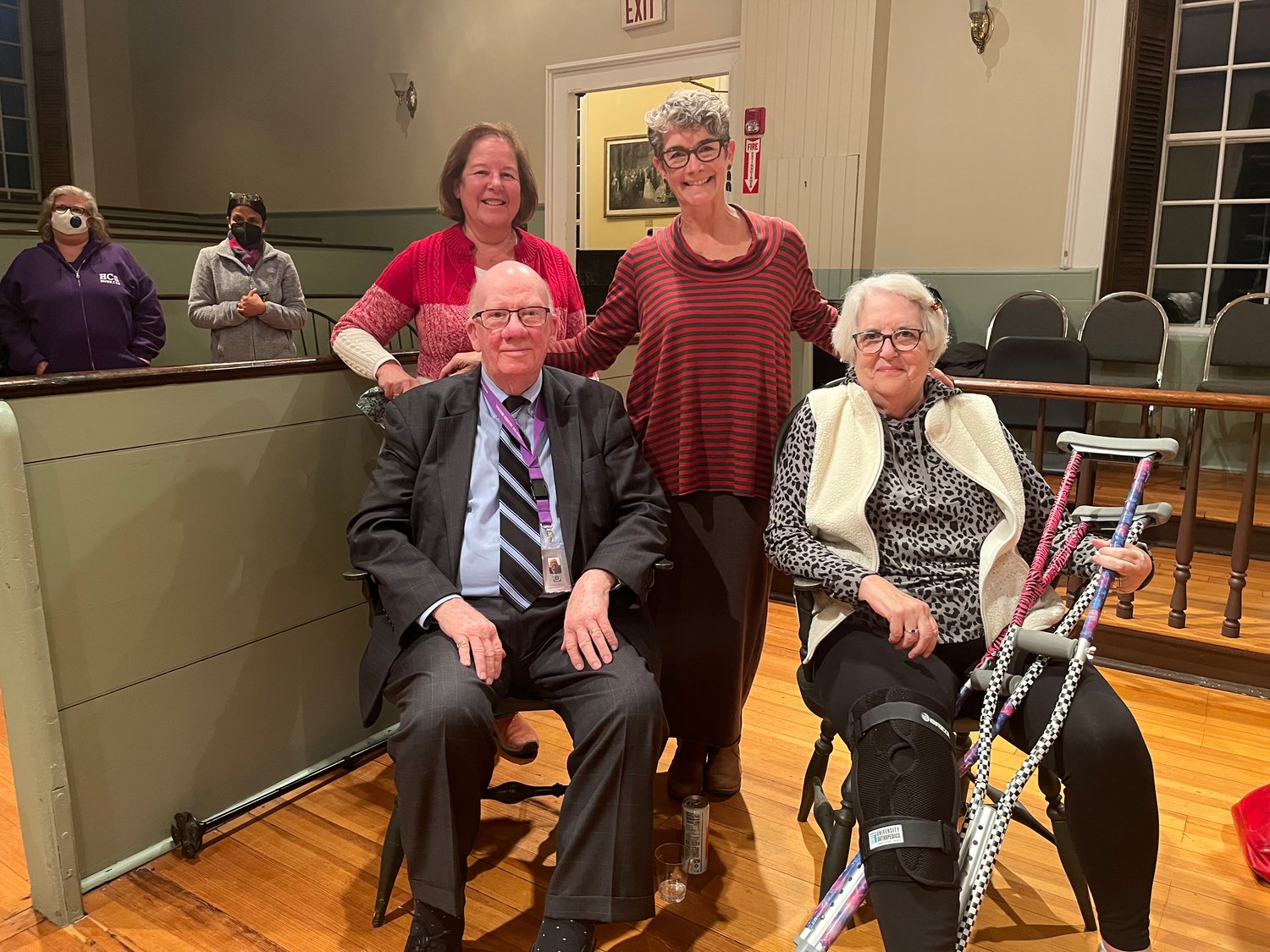 Dr. Ed Mara, seated next to BWRSC chair Marjorie McBride along with BWEF founding board chair Kara Milner, center, and original board member Diana Campbell gathered Friday evening as BWEF honored Dr Mara with its 'Founders Award'.