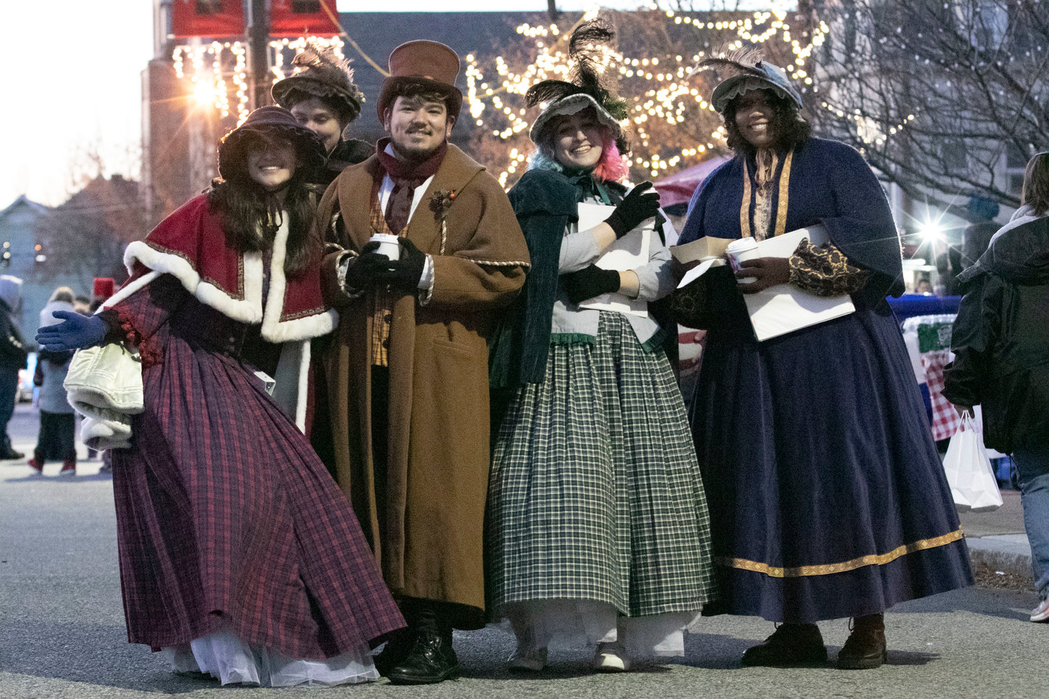 The JPD Theater company perform at the 2021 East Providence City Hall Tree Lighting ceremony.