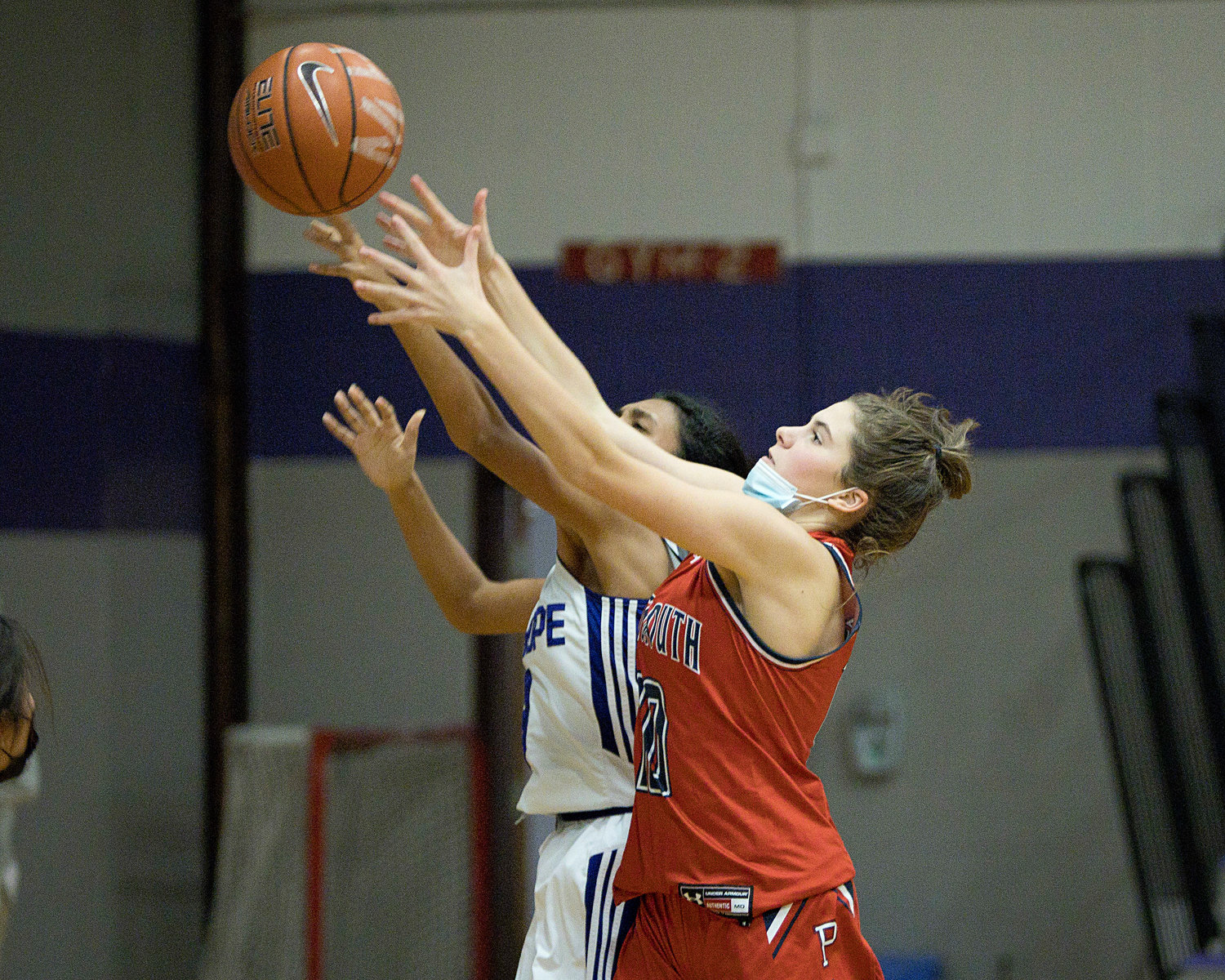 Kaitlin Roche snags a rebound against Mt. Hope.