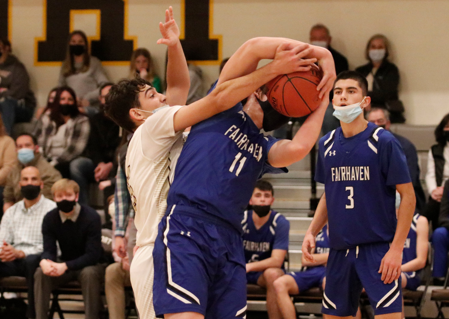Dom Vitorino reaches in to grab the ball away from a Blue Devil.
