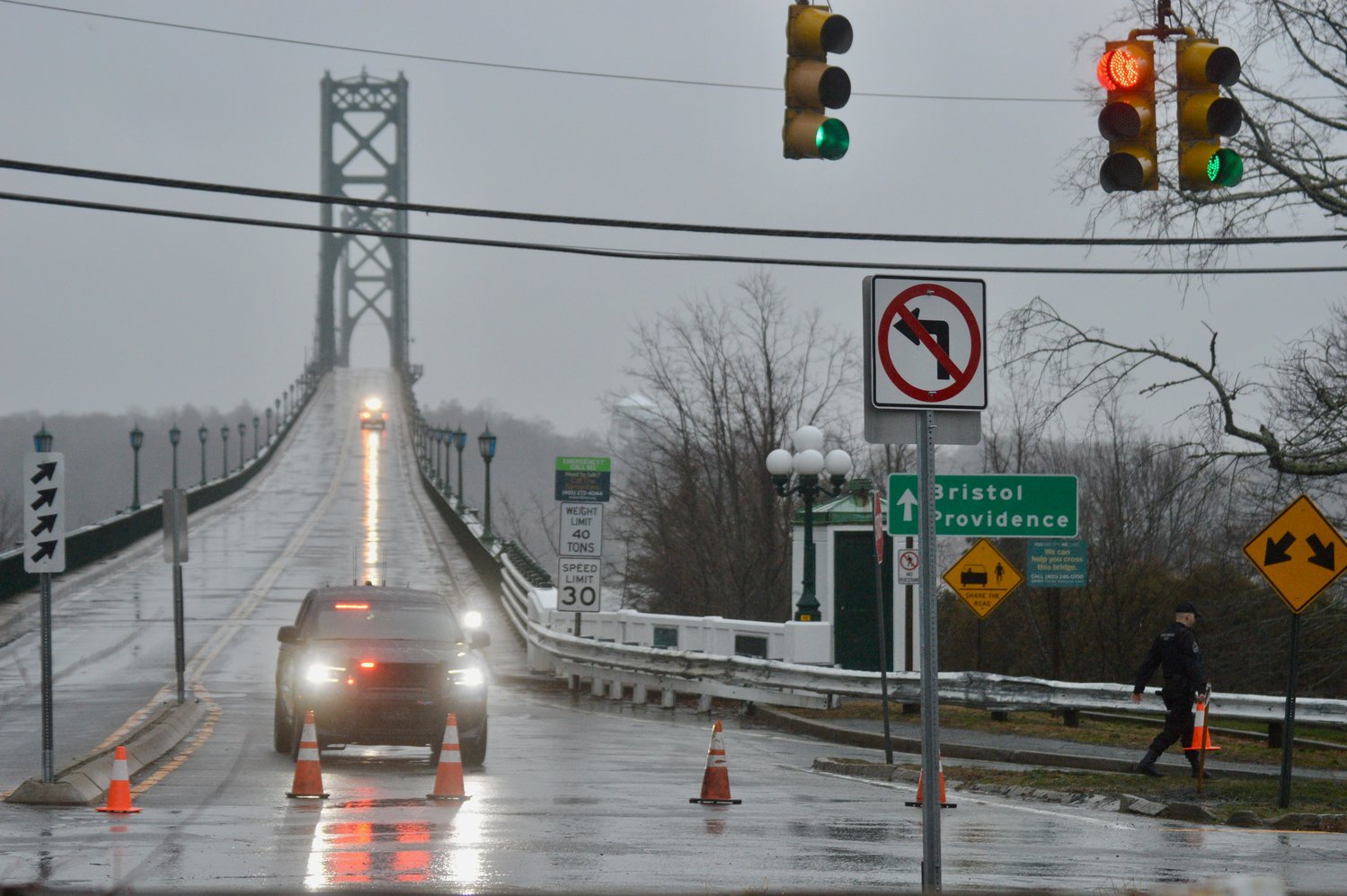 The Mt. Hope Bridge was closed earlier this morning due to high winds, but has since been re-opened.