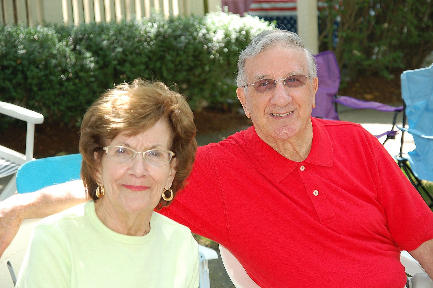 The late Marie Micheletti (left) was always accompanied by her beloved husband, Albert, no matter where the couple went.