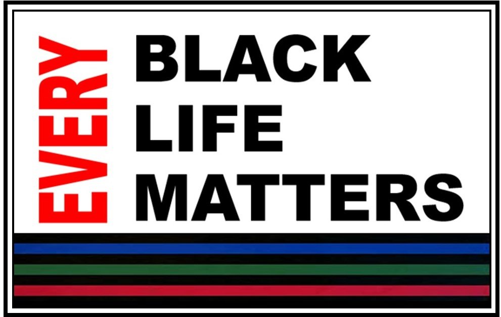 The Barrington United Veterans Coalition offered a different banner to recognize Black History Month — theirs states “Every Black Life Matters.”