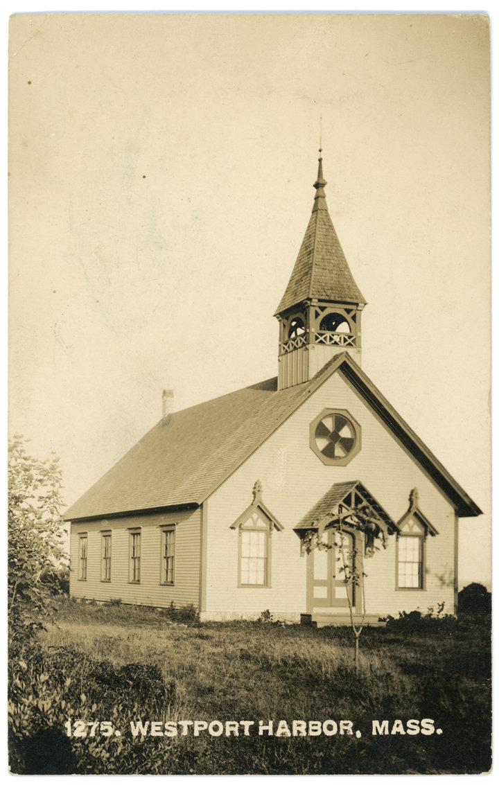 The Acoaxet Free Chapel, shown in here in its early years, was built in 1872.
