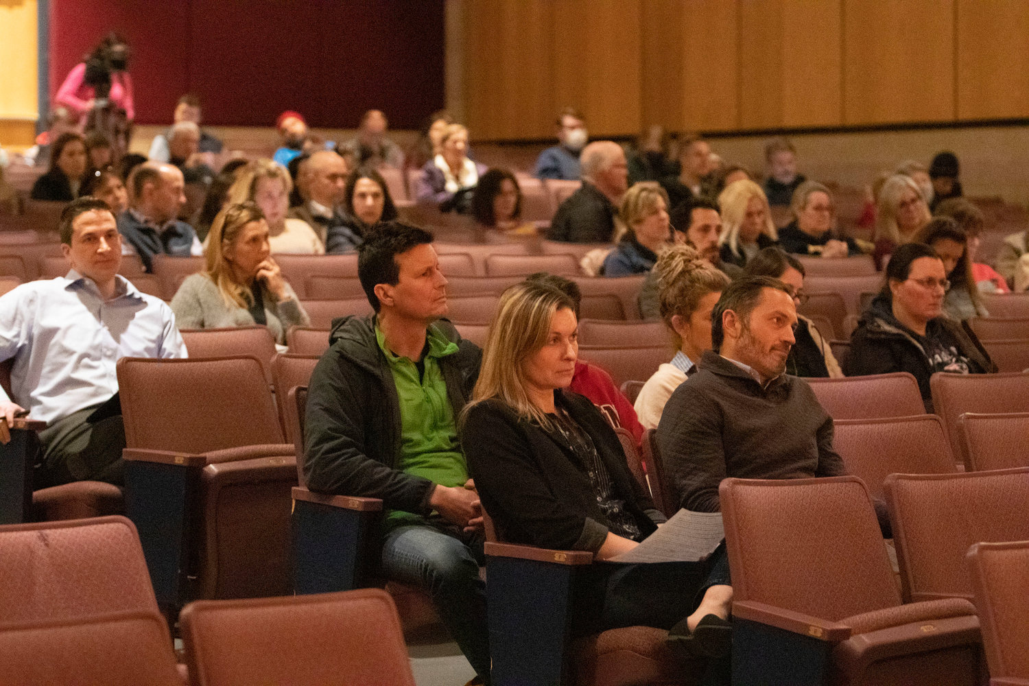 A large group of residents, including many parents and students, attended Wednesday night’s school committee meeting at the BHS auditorium.