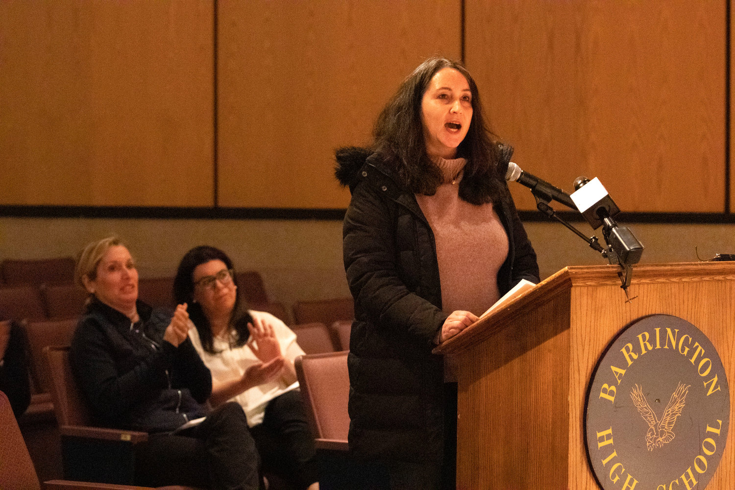 Barrington resident Parisa Beers said Paula Dillon, the district’s director of curriculum, had made false statements to the media regarding de-leveling and the honors program at Barrington High School.