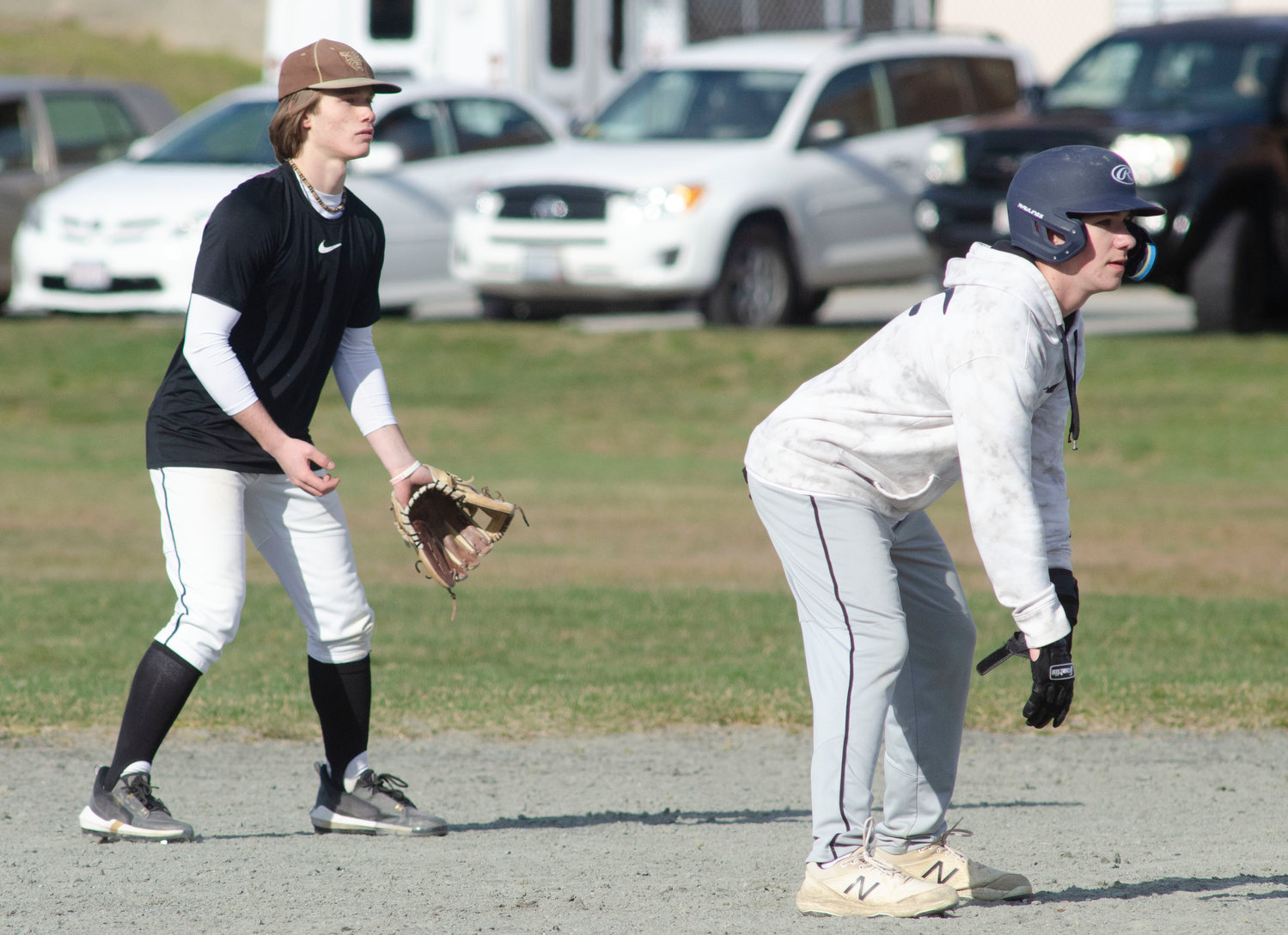 Shortstop Noah Sowle preps for action as the Gallant throws a pitch.