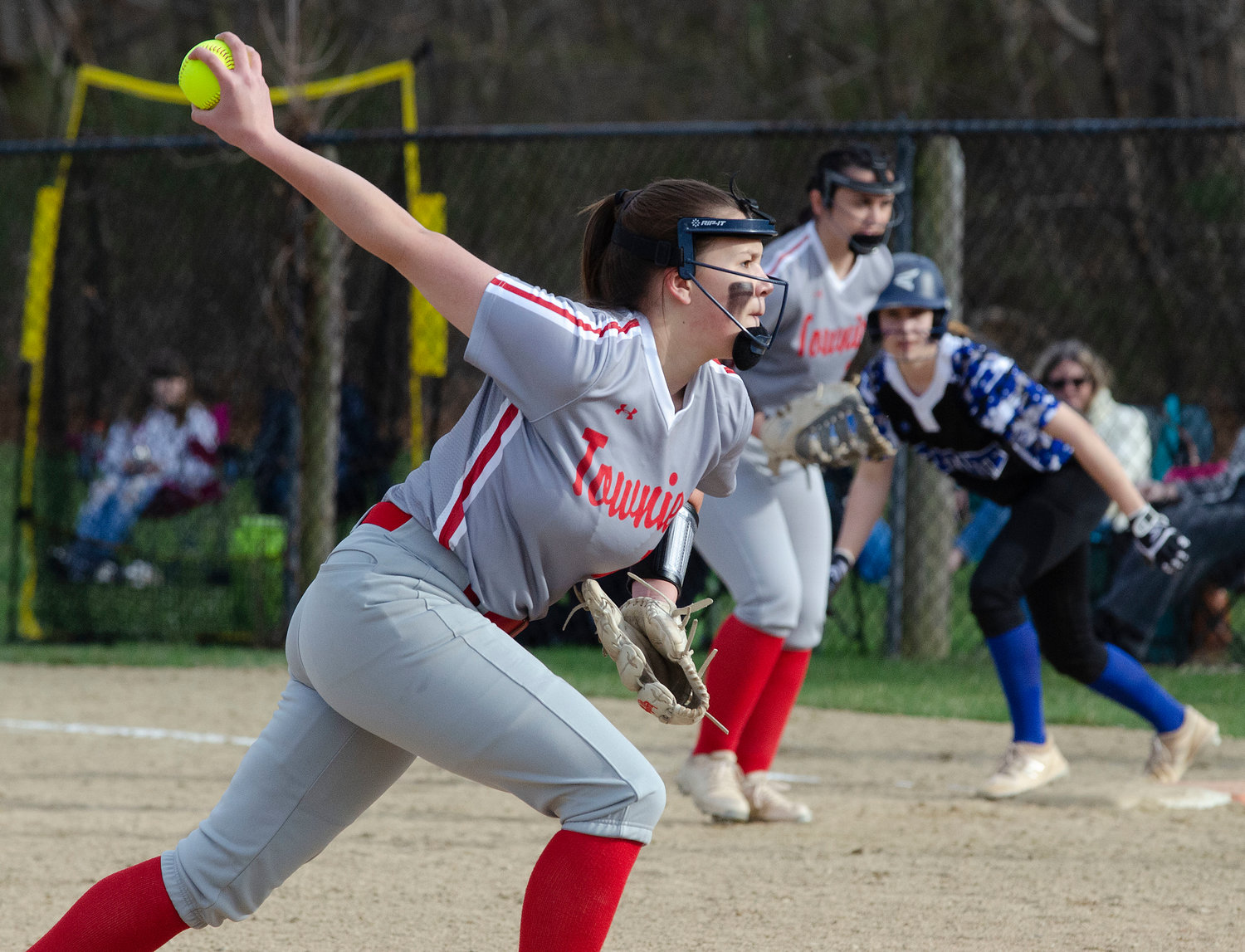 Pitcher Keira Quadros winds up to pitch during the team's game against Scituate.