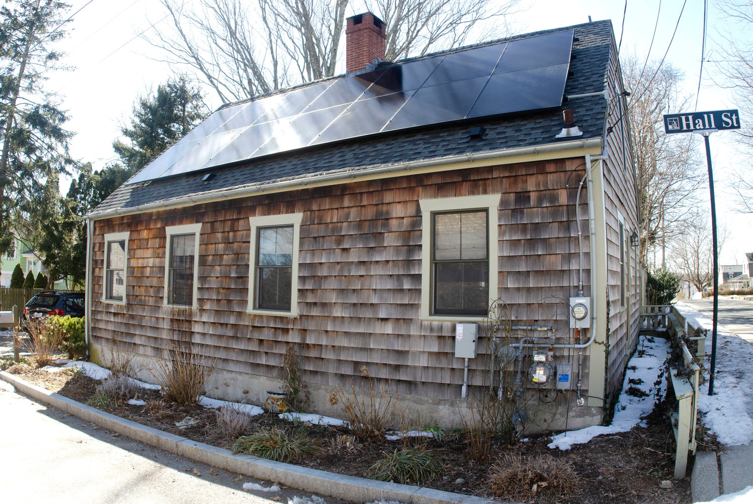 The Hendersons filled the east-facing roof of their home with solar panels that should power most of their energy needs for the foreseeable future.