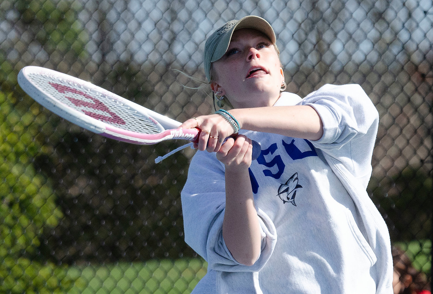 Wildcats senior captain and third singles player Sam Parker beat Cougars' Grace Rodriguez, 6-0, 6-0.
