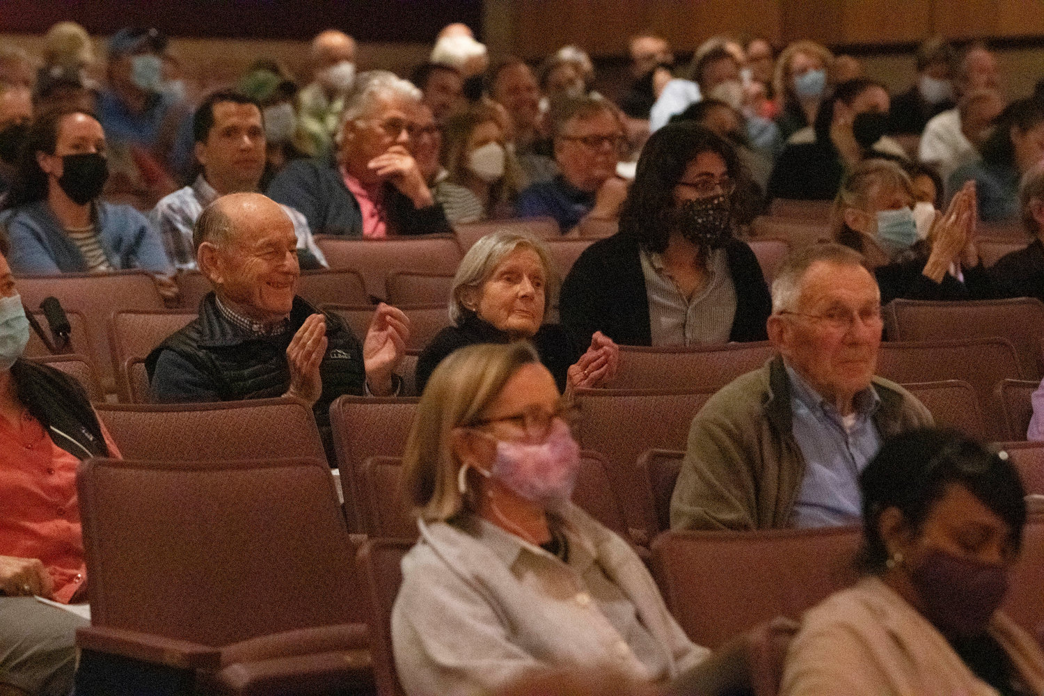 Audience members listen to speakers during Wednesday's FTM.